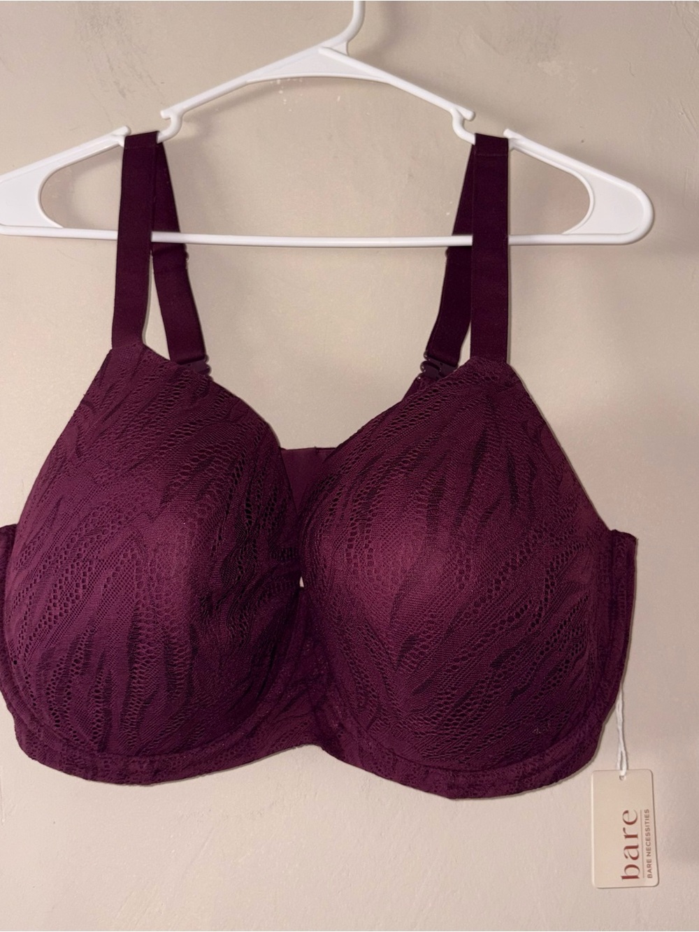 NWT Bare Necessities t shirt bra burgundy 40DDD - Picture 4 of 6
